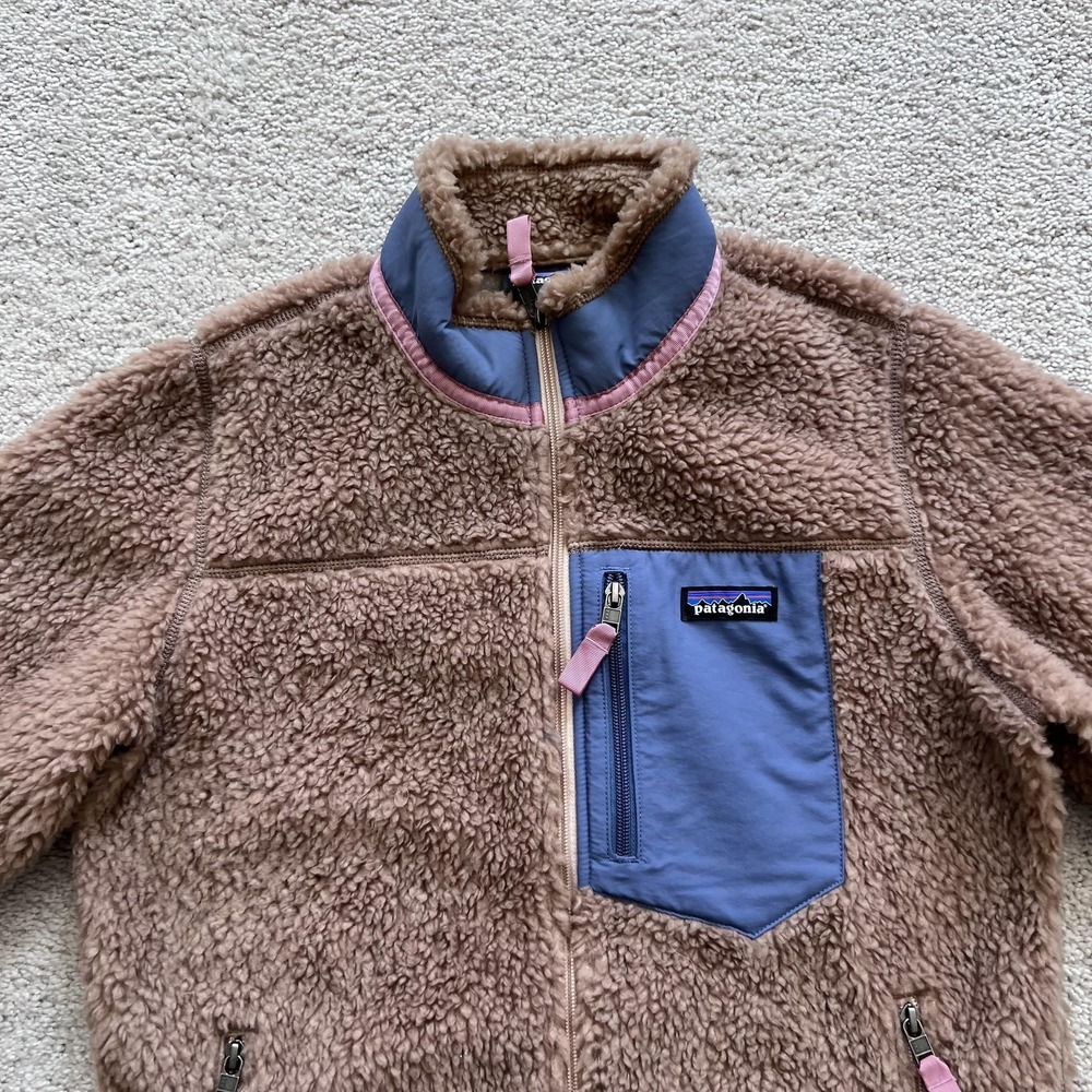 Patagonia Classic Retro-X Pampas Tan Fleece Zip Jacket Womens M Brown Outdoor - Picture 5 of 14